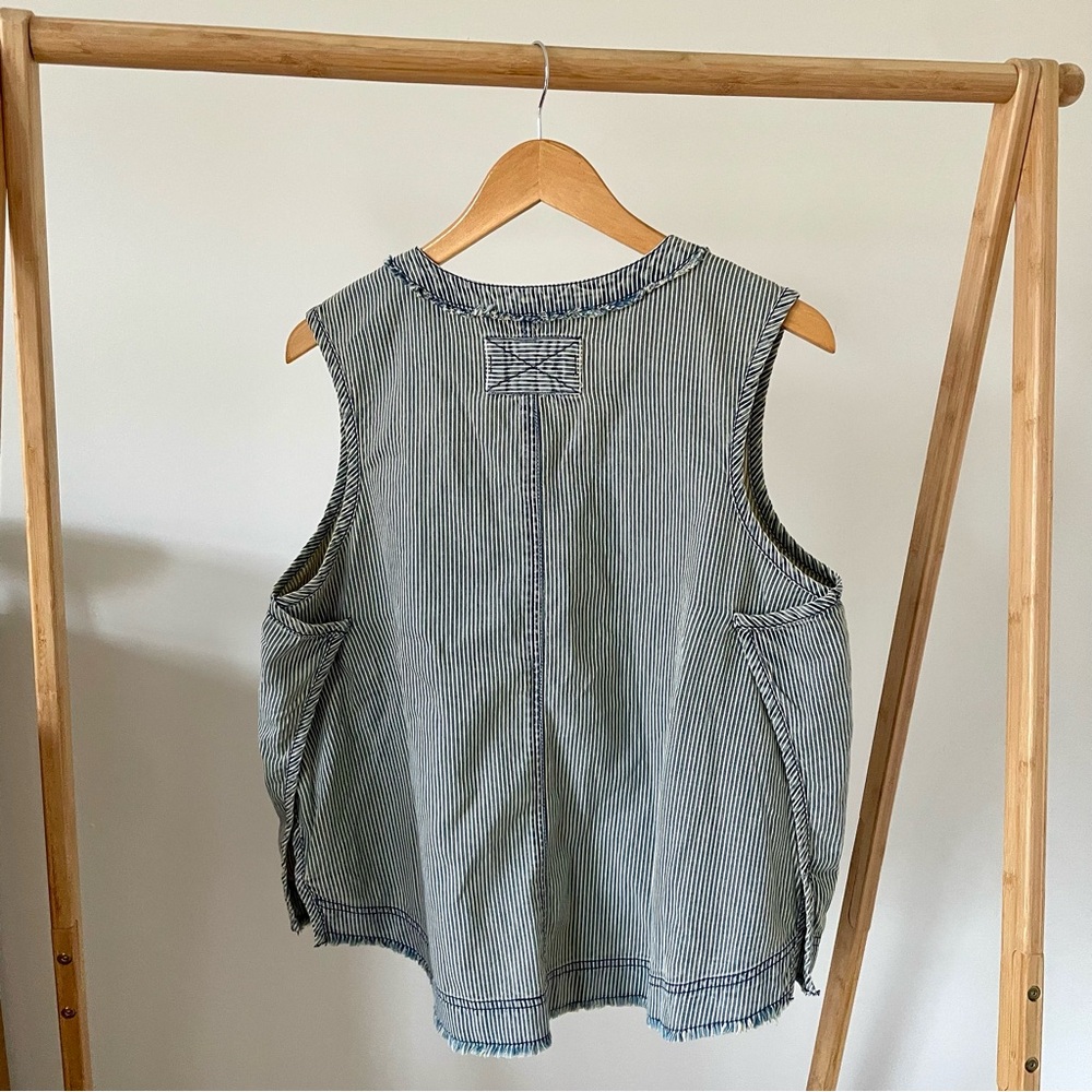 NWT Free People We the Free South Side Tank in Indigo Railroad Stripe - M - Picture 9 of 9